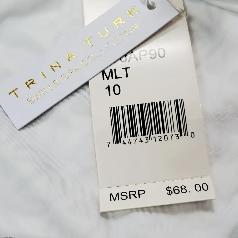 Trina Turk Black & White Floral Bikini Swim Bottoms